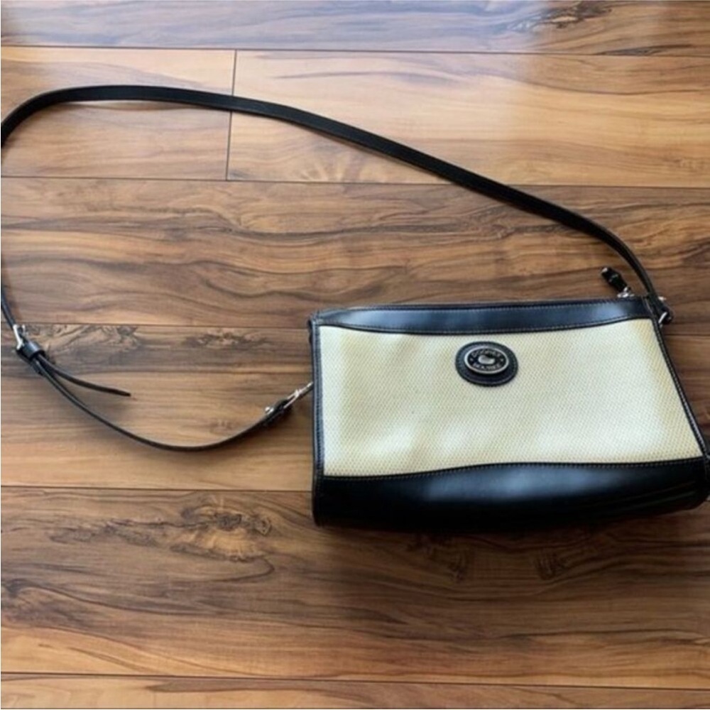 Vintage Dooney and Bourke Black and Cream Crossbody Bag